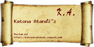 Katona Atanáz névjegykártya